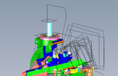 蜗杆螺旋齿轮升降机solidworks模型