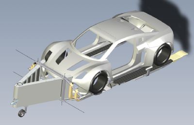 自动化拖车+汽车壳stp模型