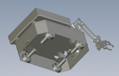 带机械臂夹具的小车step模型