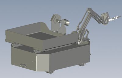 带机械臂夹具的小车step模型