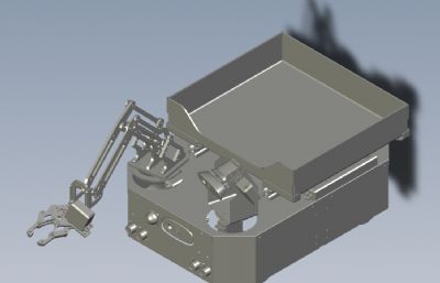 带机械臂夹具的小车step模型