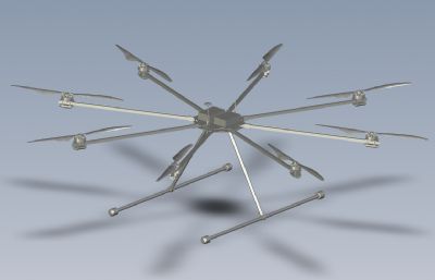 八旋翼机无人机stp模型