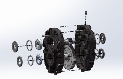 solidworks增速箱组装,可对接液压泵