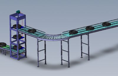 分层式滚筒传送带solidworks模型