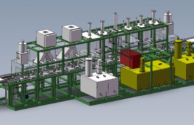 汽车发动机缸体缸盖进式清洗机solidworks模型