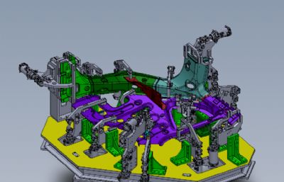 侧板焊接定位夹具solidworks模型