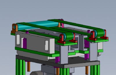 顶升定位输送带solidworks模型