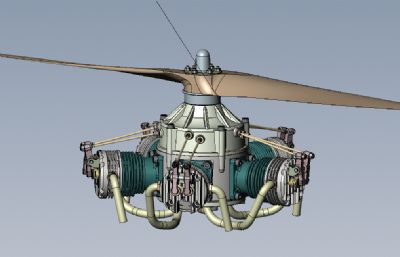 星形5缸航空发动机solidworks模型