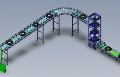 分层式滚筒传送带solidworks模型