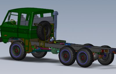 军用汽车,东风EQ2102卡车solidworks模型