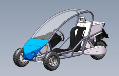 单人三轮车,三轮摩托车solidworks模型