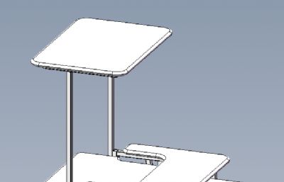 手推式小电脑桌,办公桌solidworks模型