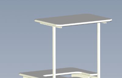 手推式小电脑桌,办公桌solidworks模型