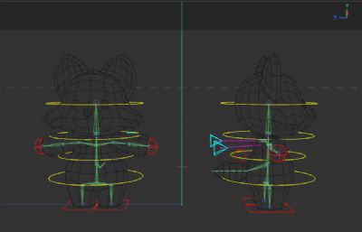 卡通拟人狐狸,Q版狐狸C4D模型