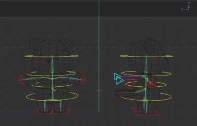 Q版浣熊,卡通拟人浣熊C4D模型