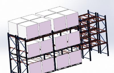 重型货架,置物架solidworks模型