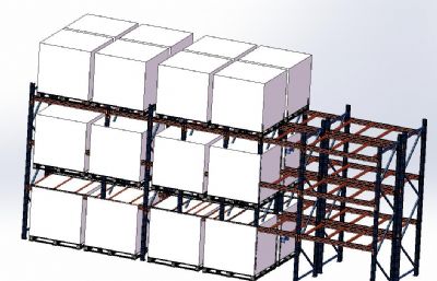 重型货架,置物架solidworks模型