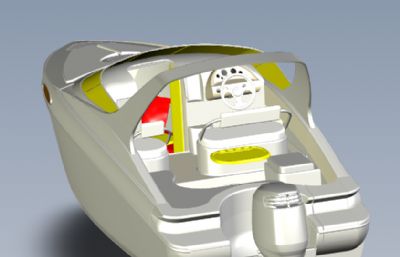 小型游艇solidworks模型