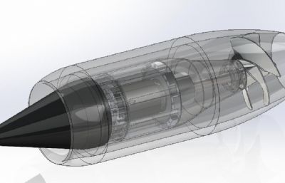 喷水式推进器,鱼雷solidworks模型