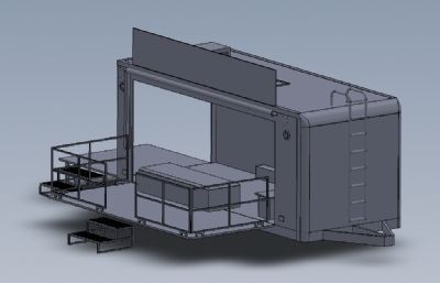 小吃餐车,拖车solidworks模型