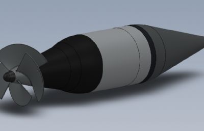 喷水式推进器,鱼雷solidworks模型