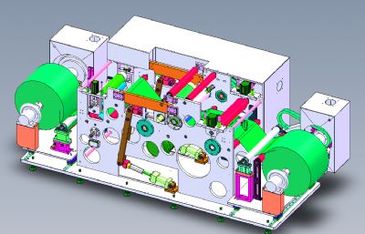 薄膜钢片自动卷压机solidworks模型