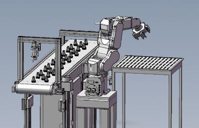 LED灯粘结自动化设备solidworks模型