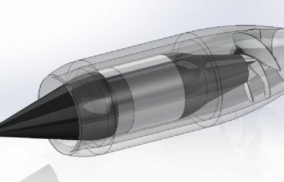 喷水式推进器,鱼雷solidworks模型