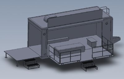 小吃餐车,拖车solidworks模型