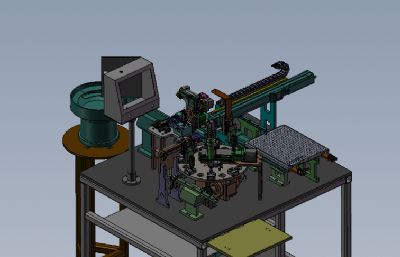 电子行业PTCT LED自动组装机solidworks模型