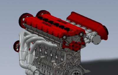 赛车发动机solidworks模型