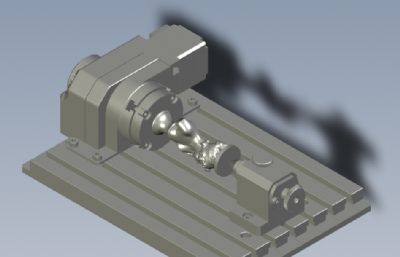 雕刻机铣床旋转工作台solidworks模型