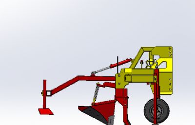 4垄中耕机液压可折叠总装solidworks模型