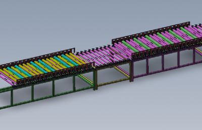 钢化玻璃自动清洗滚筒线solidworks模型