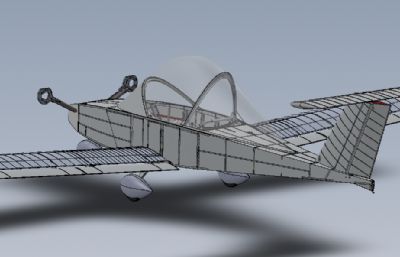 单人轻型飞机,蟋蟀飞机solidworks模型