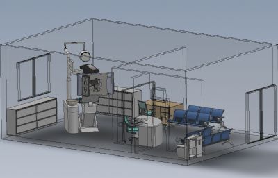 牙医牙科工作室,牙科诊所solidworks模型