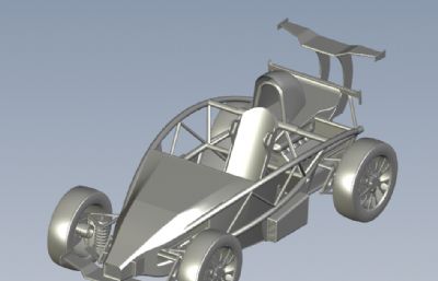 Atom原子跑车,钢管车solidworks模型