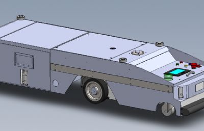 600Kg潜伏式牵引AGV小车solidworks模型