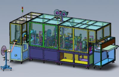 FFC手机软排线自动剥离热压冲裁切断检测生产线solidworks模型