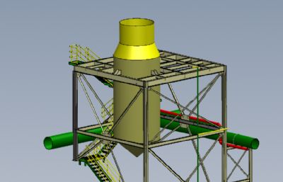 工业风机梯架solidworks模型