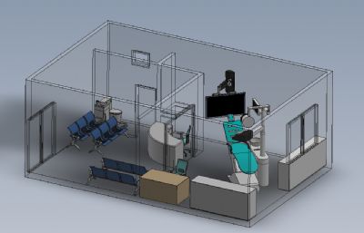 牙医牙科工作室,牙科诊所solidworks模型