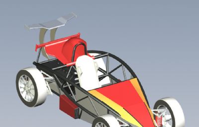 Atom原子跑车,钢管车solidworks模型