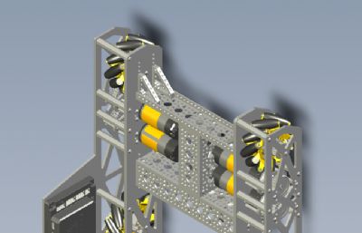 Mecanum驱动麦轮底盘小车step模型