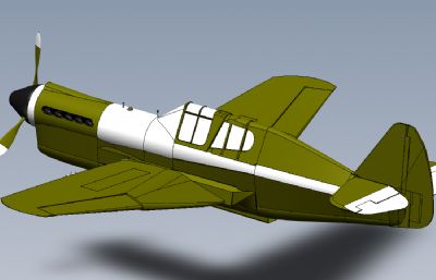 P-38闪电战斗机,歼击机solidworks模型