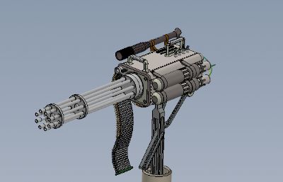 固定机位的加特林solidworks模型