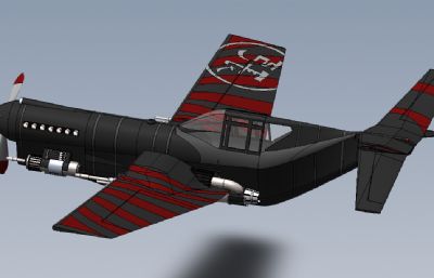 P-38闪电战斗机,歼击机solidworks模型