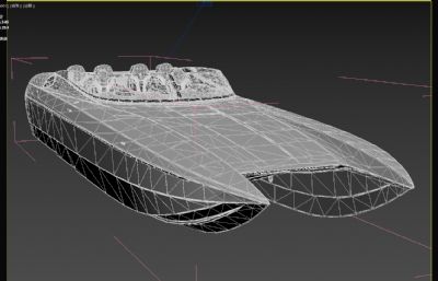 双螺旋桨快艇3dmax模型