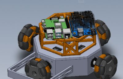 全向轮比赛机器人小车solidworks模型