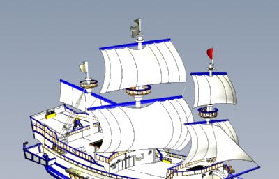 古代帆船,货船solidworks模型