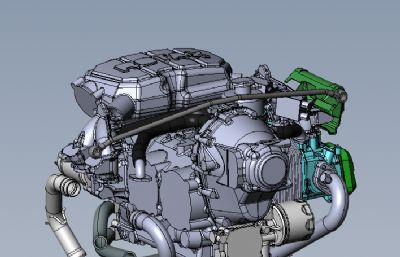 Rotax 912is航空发动机solidworks模型